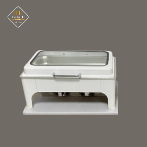 Hydraulic Trendy Glass Chafing Dish – Square | Elegant Buffet Food Warmer