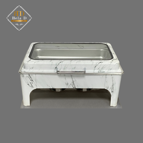 9L Rectangular Chafing Dish – Custom Marble Finish Available | Premium Buffet Food Warmer