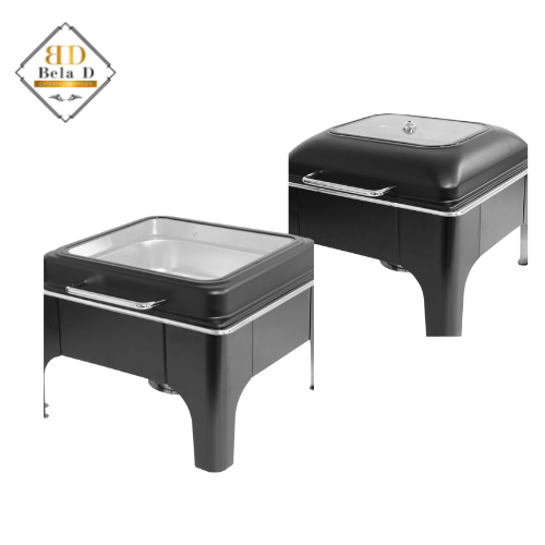 6L Hydraulic Trendy Glass Chafing Dish – Square | Compact & Elegant Food Warmer