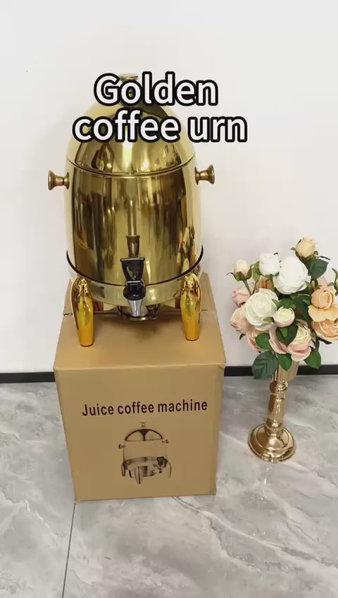 13L Stainless Steel Drink Urn – Gold/Silver Finish for Coffee, Tea & Hot Water